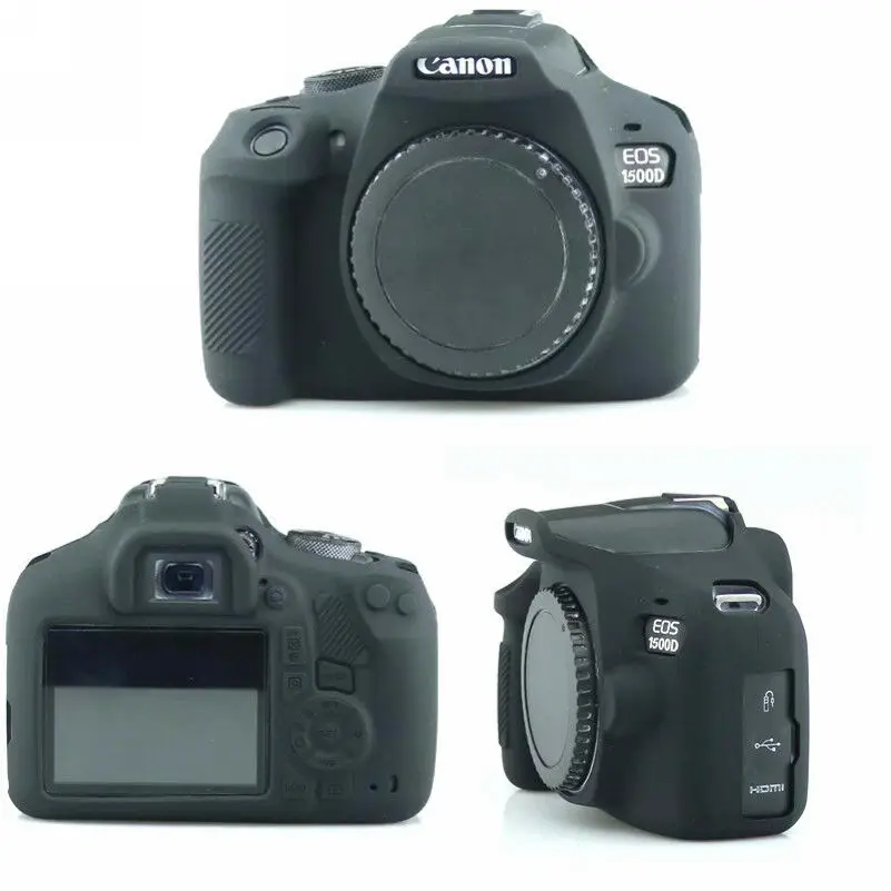 

Силиконовый кожаный брони чехол мягкий корпус Защита для Canon EOS 1500D 1300D T6 легкая резиновая сумка для камеры