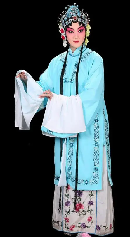 light blue Пекинская опера, одежда для сцены, красочные женские классические костюмы с длинными рукавами, платье для косплея, драма - Цвет: light blue