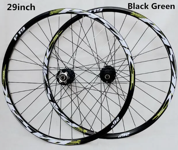 29inch black green Пасак MTB горный велосипед 26/27. 5/29 дюймов колеса велосипедные колеса спереди 2 сзади 4 подшипники концентратора дисковый тормоз колеса сплав обода - Цвет: 29inch black green