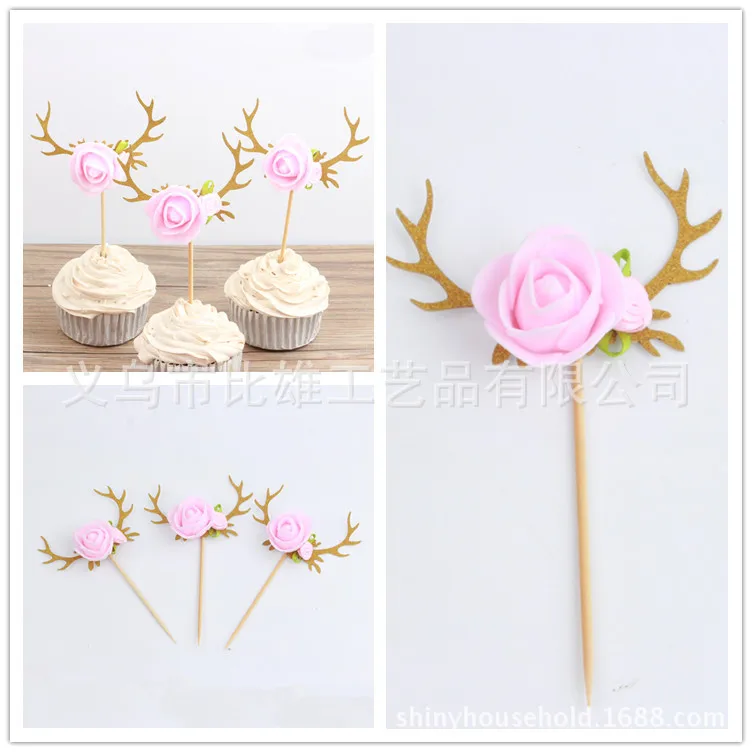 

New Style Manufacturers Direct Selling Beautiful Forest Girly Series Quality Birthday Send Cake Shimmering Powder Decoration Flo