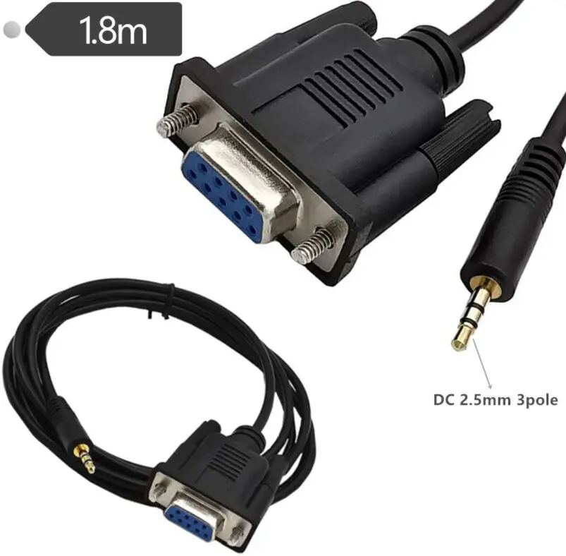 9 Pin RS232 DB9 Female TO 3.5MM / 2.5mm  3P Male  Jack  Adapter  Serial Cable  Cord 1.8M