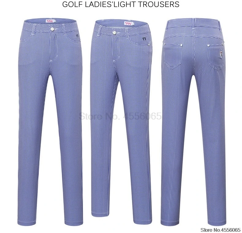Брюки для гольфа женские весенне-летние брюки с высокой эластичностью тонкие брюки спортивная одежда клетчатые длинные брюки высокого качества D0675