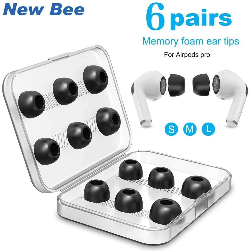Memory Foam Ear Tips for Airpods Pro 6 Pairs Tips Replacement Earbuds for Apple Airpods