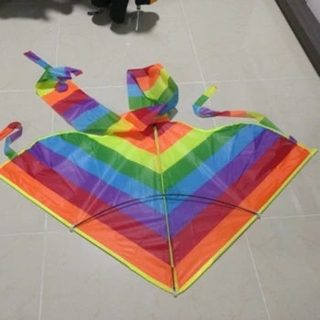 

New Long Tail Rainbow Kite Outdoor Kites Flying Toys Kite For Children Kids 72XC