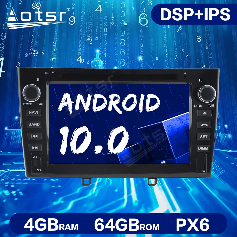 

Автомагнитола с GPS-навигацией, Android 10,0, 4 Гб + 64 ГБ, для Peugeot 408 2007-2010