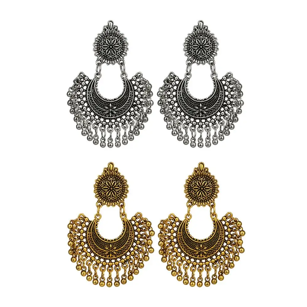 JAVRICK металлические кисточки Jhumka индийские этнические болливудские висячие