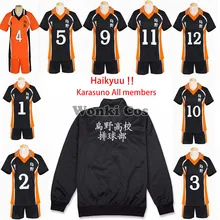 Аниме Haikyuu Cosplay Костюм Karasuno старшая школа волейбол клуб Hinata Shyouyou