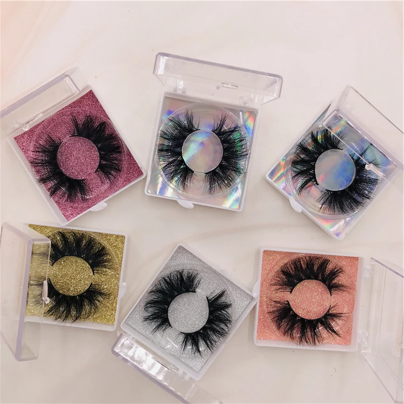 

6 Pairs/Lot Mink 3D Lashes Dramatic Long 25mm Eyelashes Private Label Square Boxes