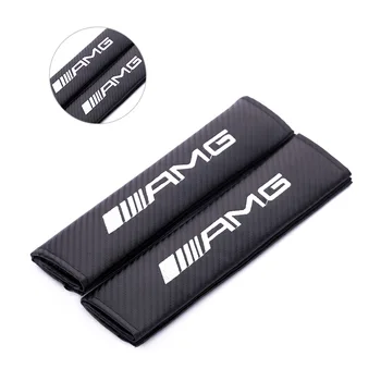 

2 pcs Car Seat Belt Cover Pure Cotton Car Shoulder pad For Mercedes Benz AMG GLC GLE E CLA GLA W205 W211 W213 Car Accessories