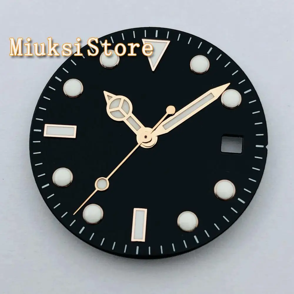 

Black dial with rose gold hands luminous fit NH35 NH36 ETA 2824 2836 Miyota 8205 8215 821A Mingzhu DG2813 3804 movement