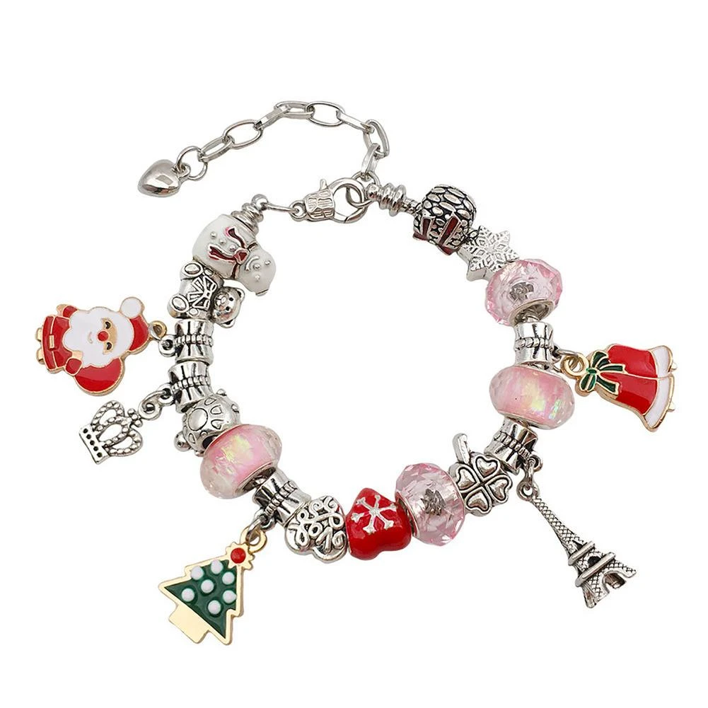 Calendario de Adviento de Navidad DIY pulsera Navidad para niñas temática de Navidad colgantes de moda 3 Pandora Charms pulsera|Decoraciones DIY de fiestas| AliExpress