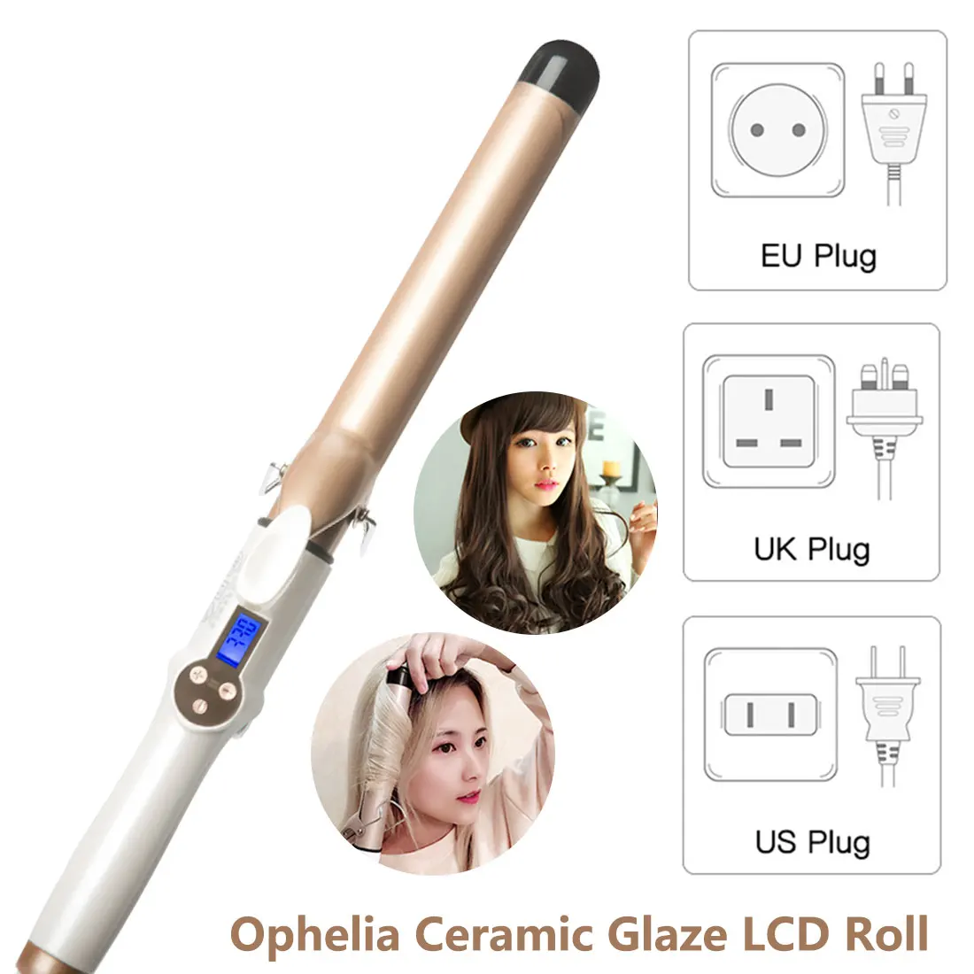 Modelador de Cabelo Estilo do Cabelo Elétrico Cerâmica Curling Ferro Estilo Profissional Ondulação Moda Máquina 1 Curling Irons