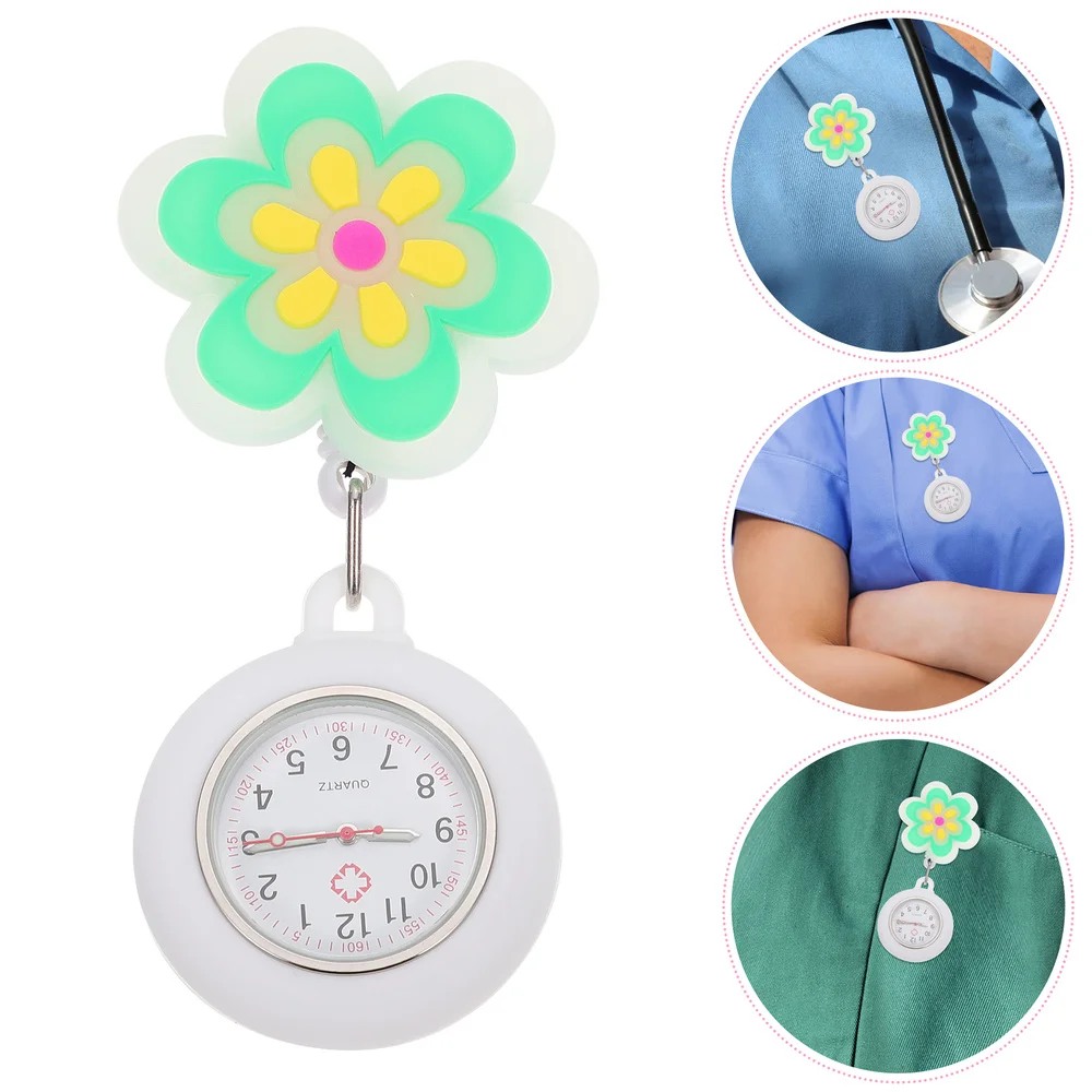 Portable Luminous Watch Clip On Watch Nurse Watch Telescopic Pocket