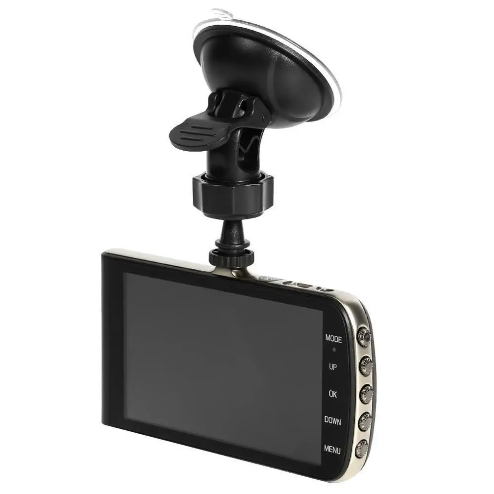 4 дюймовый FHD 1080P Автомобильный видеорегистратор с двумя объективами ночного