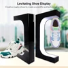 European warehouse Levitating Shoe Display Floating Sneaker Stand with LED Light 360 Degree Rotation shopping mall Shoe Display 5