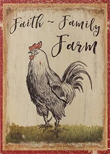 

Farmhouse Rooster Farm Sign Wall Decoration Retro Vintage Farm Yard Garden Bar Restaurant Metal Tin Sign12x16inch