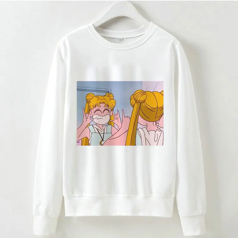 Весна Лето Harajuku Kawaii Забавный Сейлор Мун японский женский свитер пуловер Топы уличная Толстовка с длинным рукавом - Цвет: 2254