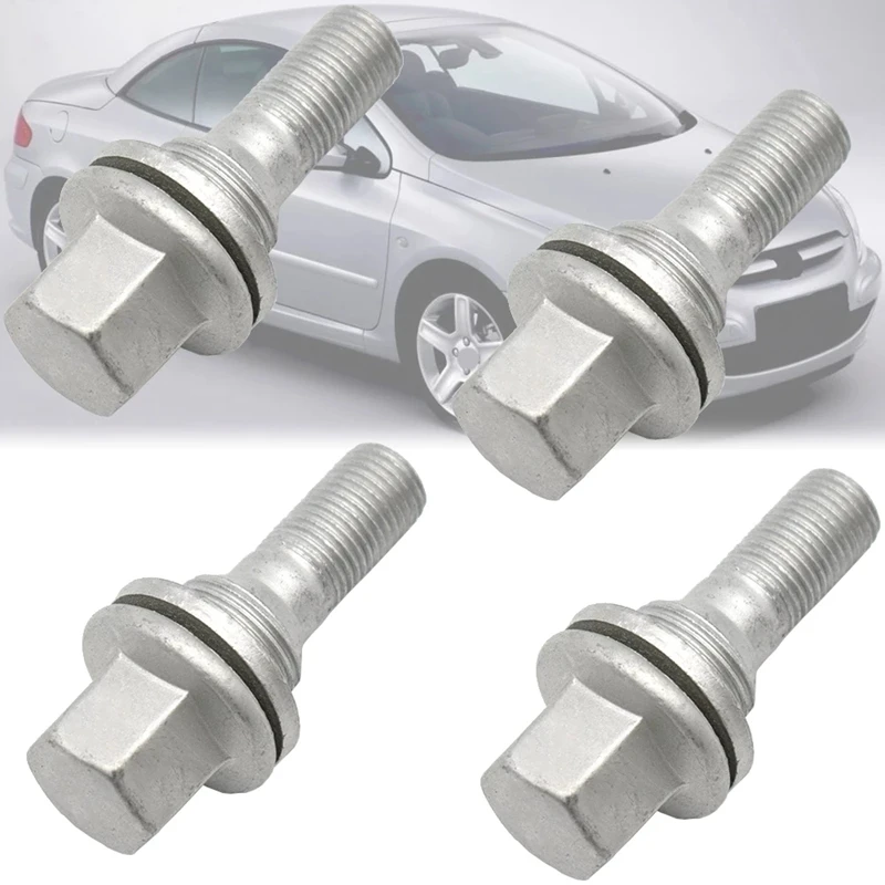 

4Pcs 17mm Car Wheel Nuts Bolts Flat Seat for PEUGEOT 206 308 3008 207 CC SW 508 Citroen C5 C4L 540567