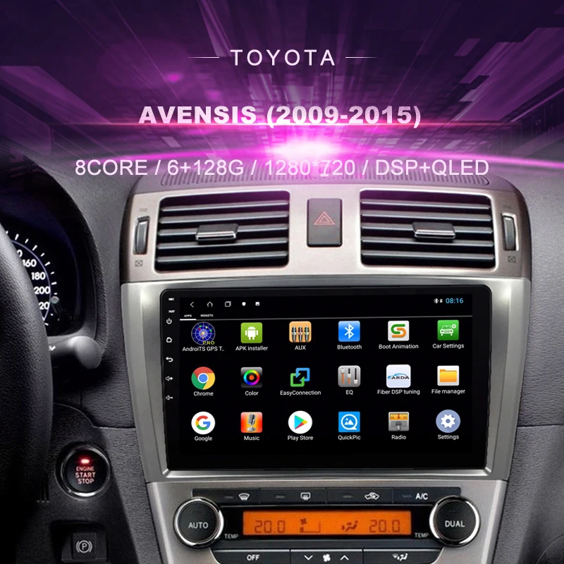 

Car DVD For Toyota Avensis (2009-2015) Car Radio Multimedia Video Player Navigation GPS Android9 Double Din