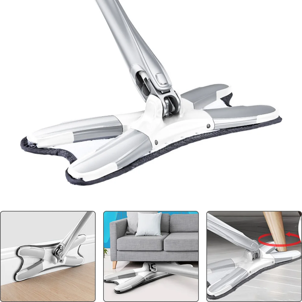 

Manual Extrusion X-type Microfiber Mop Hand-free Wash Flat Mop With Microfiber Replace Manual Household Floor Cleaning Tools