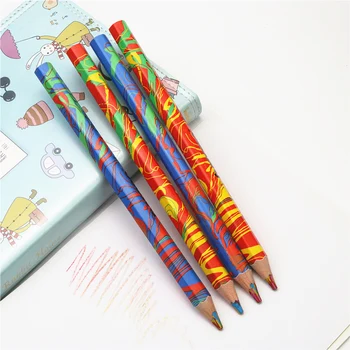 

1PCS or 4PCS Colorful pencils Light color chang pencil Kid diary painting brushstrokes one in multicolor