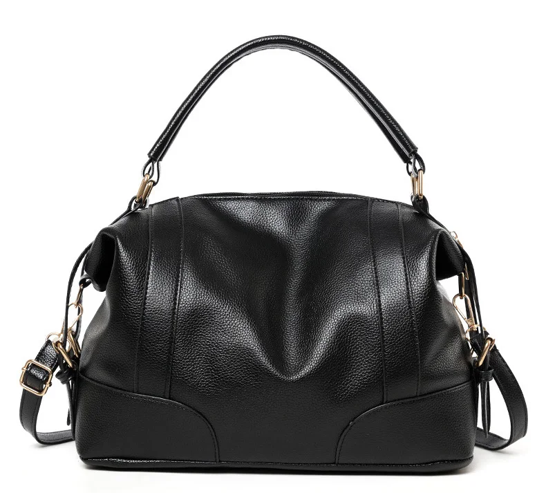 Vintage Women Handbags Luxury Designer 2019 Brand Purse Large Leather Boston Crossbody Bag for Ladies Office Hand Bag Black Blue (10)