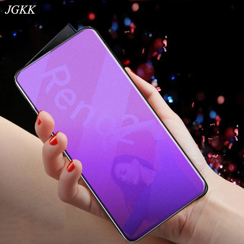 

JGKK Anti Blue Matte Tempered Glass for OPPO Reno 2 F7 F9 Blue Light Ray Frosted Screen Protector for OPPO Reno2 Protective Film