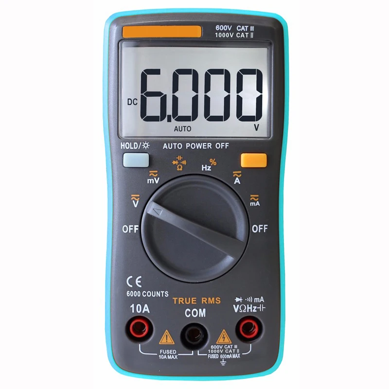 RM101/102 Цифровой мультиметр светодиодный с подсветкой AC/DC Ом измеритель напряжения транзистор тест er Амперметр Вольтметр тестовый ток HR