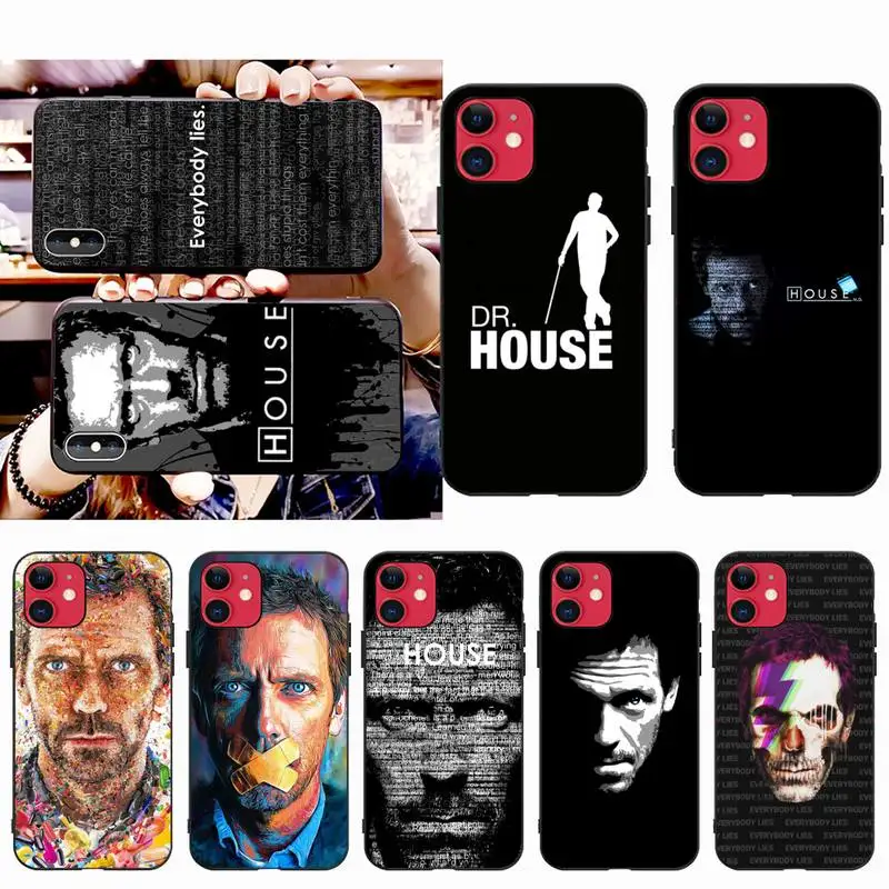 

HPCHCJHM Olga in the style of Dr. House Black Soft Phone Case Cover for iPhone 11 pro XS MAX 8 7 6 6S Plus X 5S SE 2020 XR case