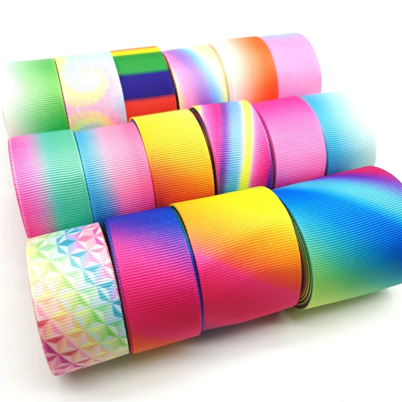 Gradient Rainbow Grosgrain Ribbon for Wedding Home Decor DIY Gift Wrapping Party Handmade Accessories 3 yards ribbon decoration,ribbon supplies,grosgrain ribbon,wrapping ribbon,sewing ribbon