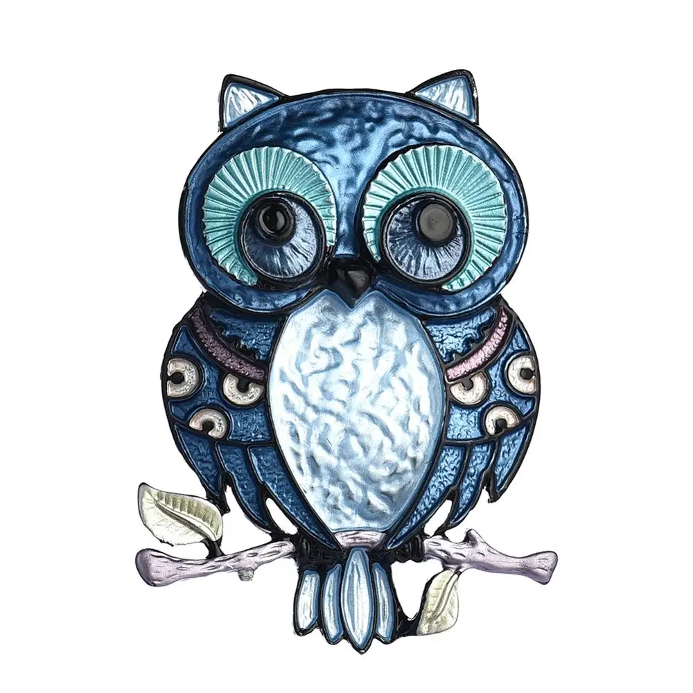 D&Rui Decorative Garment Jewelry Animal Owl Brooch 4 Colors Available Enamel Pins for Women Coat Accessories Kids Gift Brooches - Окраска металла: color4