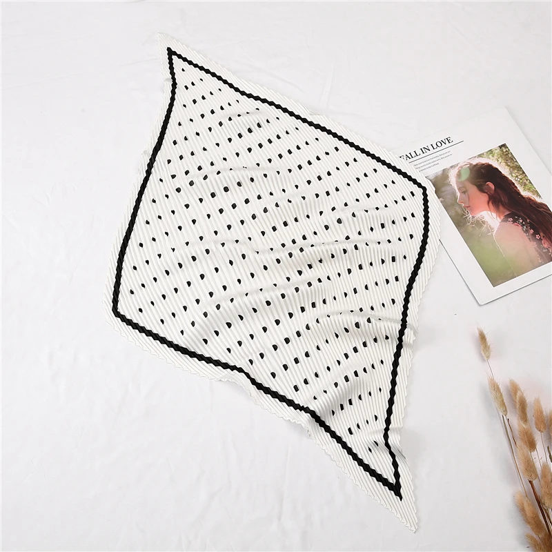 2020 новый квадратный шелковый шарф для женщин с принтом в горошек шарфы шеи