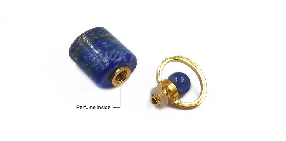 WT-E579 Perfume Bottle Earring Natural Stone Earring Yellow/Smokey Quartz Lapis Stone With Gold Electroplated Big Ring Earring