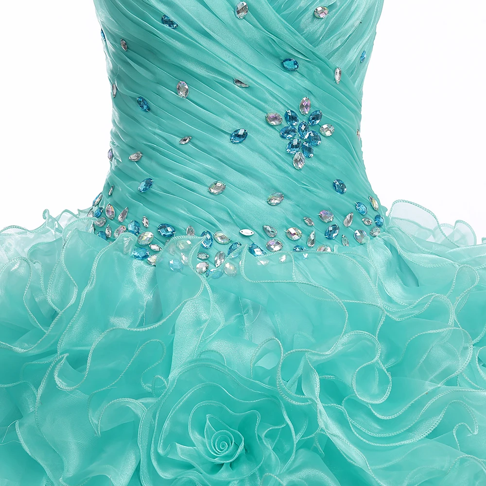 Синие бальные платья Милая органза Vestidos De 15 Anos Сладкие 16 Платья Бальные Выпускные платья с бисером бандажные сзади