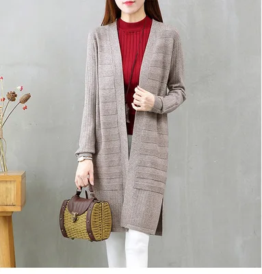 Новый 2019 осенний женский свитер кардиган кашемировый вязаный размера плюс пончо