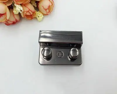 Черный DIY детали для сумок аксессуары врезной замок 4,4 см* 3,2 см Золотой Бронзовый черный серебристый - Цвет: Черный