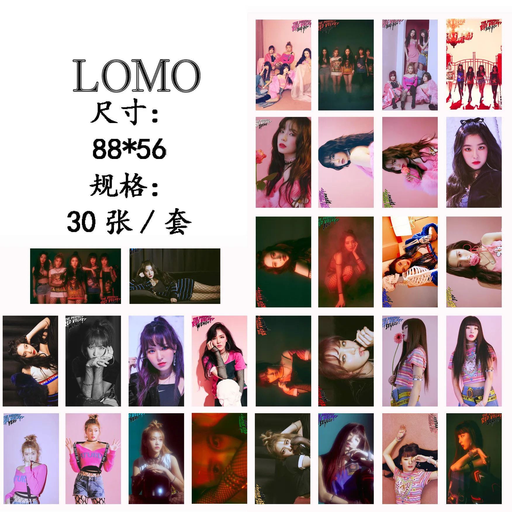 30 шт./компл. Kpop красная бархатная Фотокарта BAD BOY альбом открытка Высокое качество HD картинка Kpop красный бархат redvelvet lomo карта