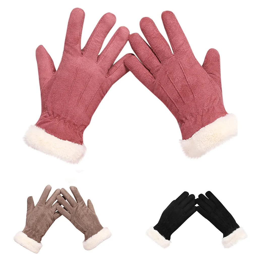 Новые Зимние перчатки для женщин и мужчин, вязаные новые женские зимние водонепроницаемые Нескользящие эластичные теплые перчатки с мягкой подкладкой#1