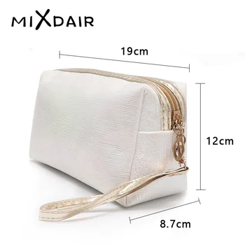 

Hot Selling mixdair Cosmetic Bag Fashion High Quality Gold Lines Fabric Simple Large Capacity Waterproof Carrying Case