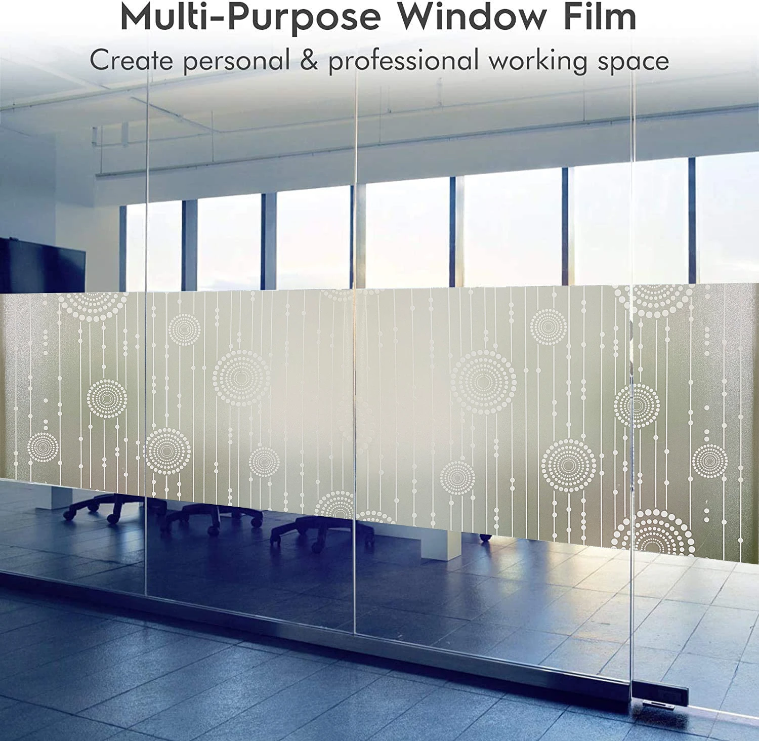 3D Matte Window Film Privacy Stained Glass Vinyl Self Adhesive Film Frosted Heat Insulation Window Sticker for Home Door