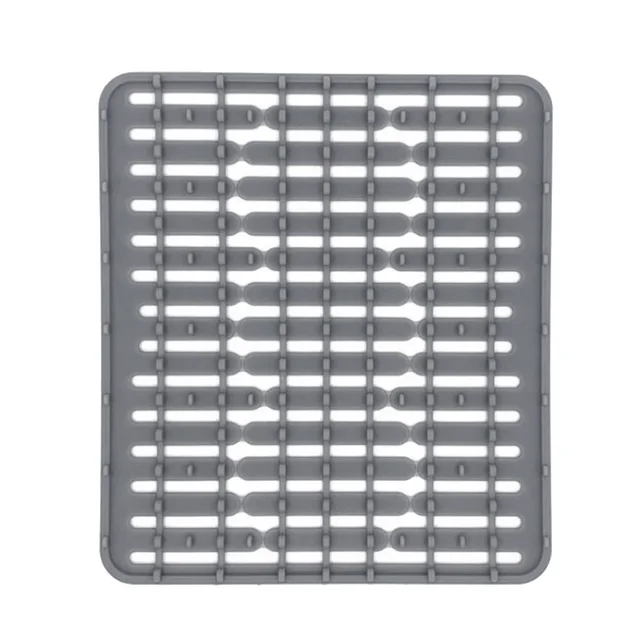 1 Pcs Silicone Sink Mat Drain Mat Kitchen Sink Mat Multifunctional Wash Basin Mat Water Filter Mat,Gray 1
