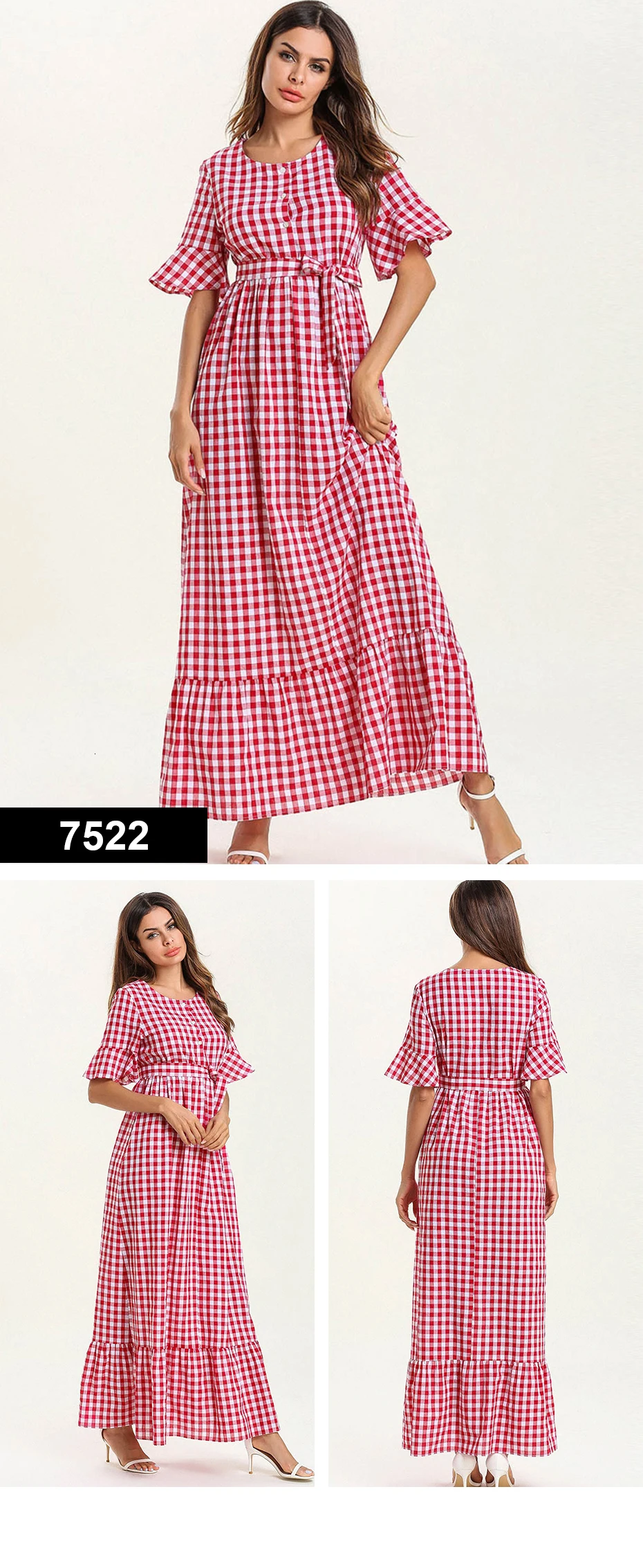 Прямая поставка, женское платье, платья макси, длинное, винтажное, Vestidos Verano Robe Femme, мусульманское, бохо, с вышивкой, свободное, с круглым вырезом, дешевая распродажа - Цвет: 7522