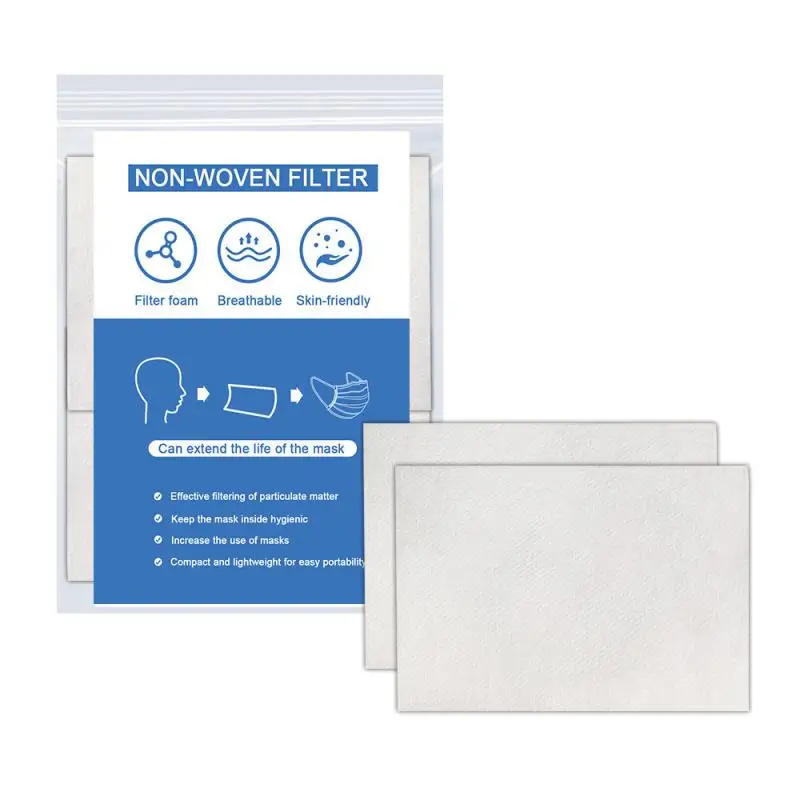 

10/20/50 Pcs Non-woven Mask Filter Sheet Face Mouth Dusk Masks Gasket Dustproof Filter Cartridge
