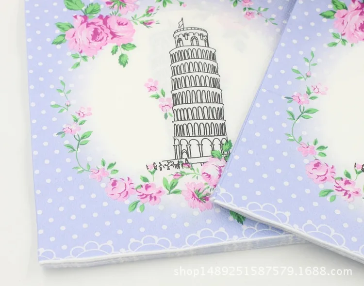 [Доступно в настоящее время] Цветная салфетка с принтом Pisa Италия бумажные полотенца бумажные салфетки