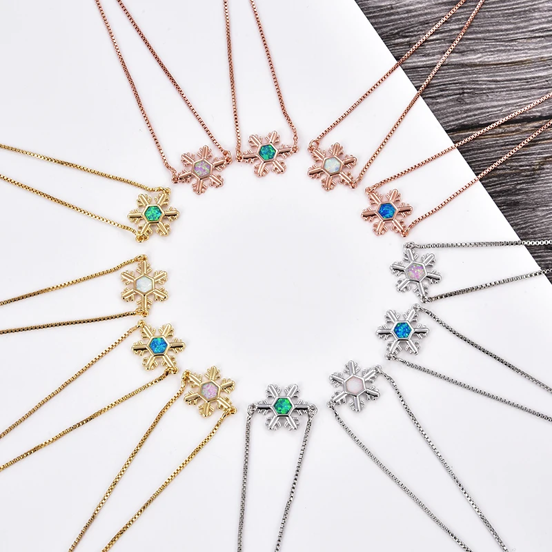 

1pcs or 4PCS mix and match season style snowflake opal adjustable bracelet can be matched with stone charm ladies party gift