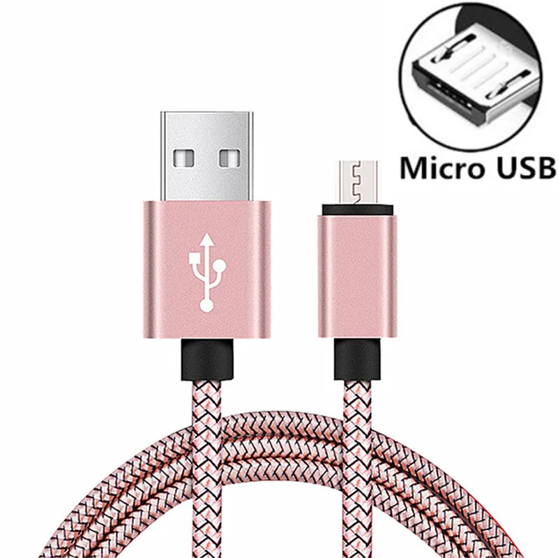 Быстрое зарядное устройство Micro USB кабель для samsung A10 A6 J4 S7 edge v8 зарядный шнур для Xiaomi 7a Redmi 5 5a 6a 4a Plus Redmi 6 Note 5 4 - Цвет: Розовый