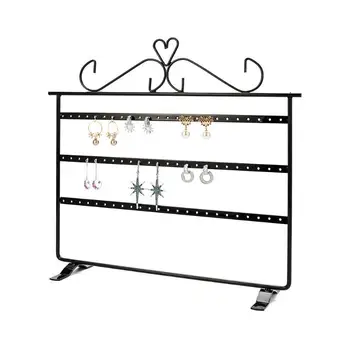 

Wrought Iron Necklace Earrings Rings Bracelets Display Rack Metal Stand 36 Pairs of Earrings Jewelry Display Rack Metal Stand