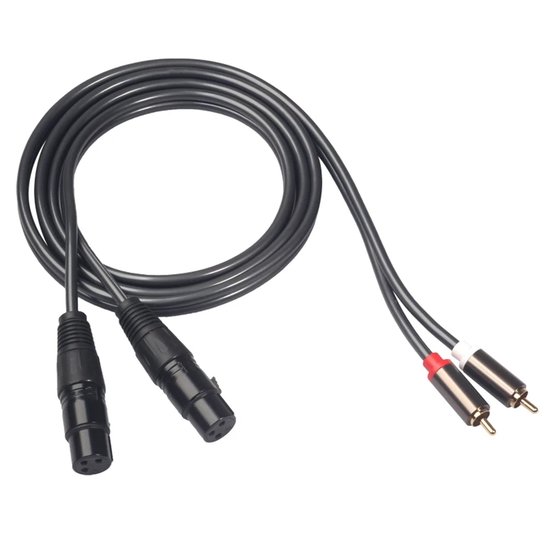 Dual Female Xlr to Rca Cable,Heavy Duty 2 Xlr Female to 2 Rca Male