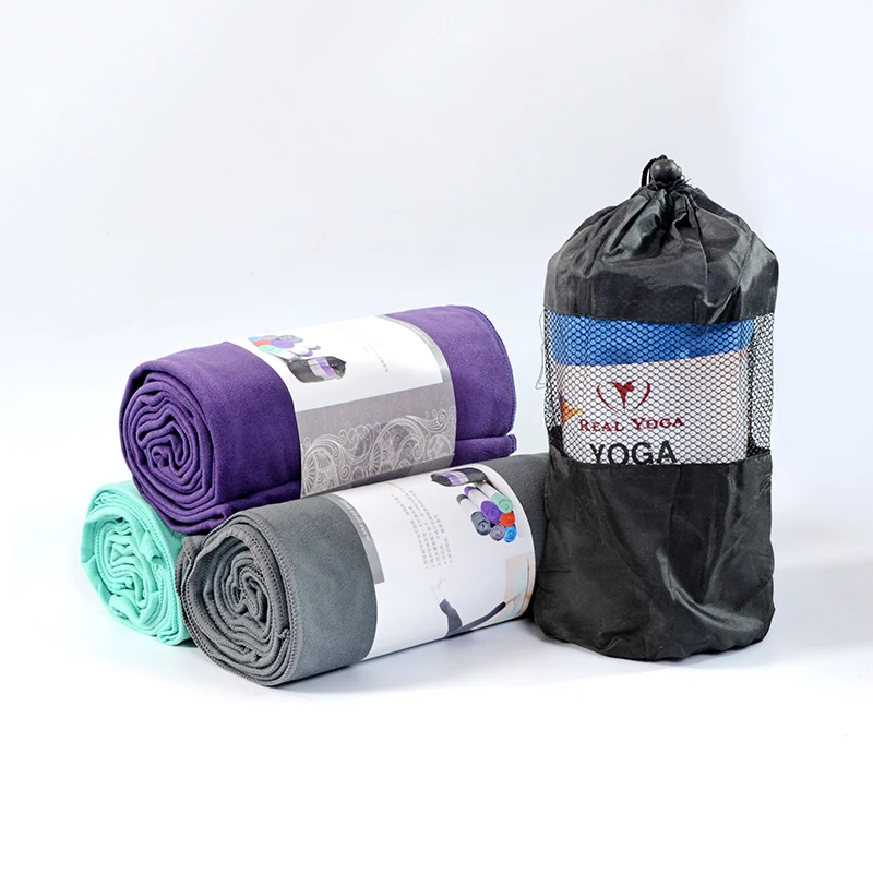 Microfiber double layer fleece yoga towel, fast dry and nice sweat absorb 2
