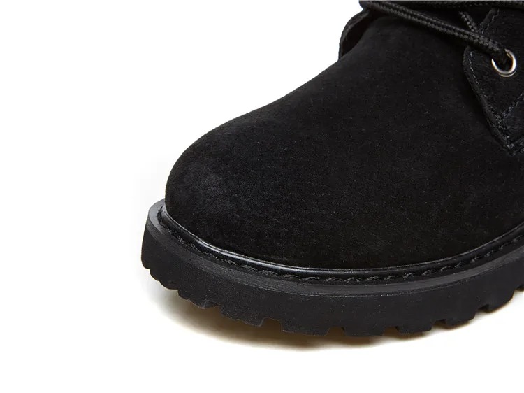 Koovan/женские теплые ботинки; коллекция года; зимние ботинки из натуральной кожи на меху; женская обувь из водонепроницаемого плюша на плоской подошве; хлопковая обувь; размер 41